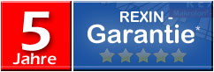 10 Jahre Rexin-Garantie, Klick auf das Bild öffnet die Garantiebestimmungen
